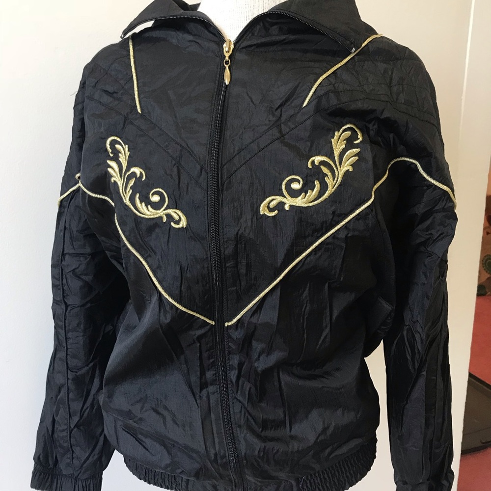 Black and Gold Bomber Jacket